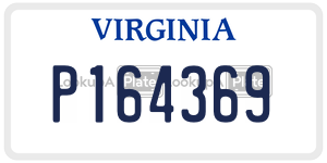 P164369  license plate in VA