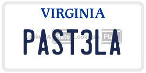 PAST3LA  license plate in VA
