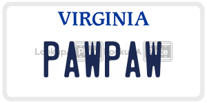 PAWPAW  license plate in VA