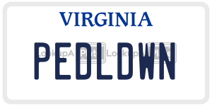 PEDLDWN  license plate in VA