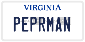 PEPRMAN  license plate in VA