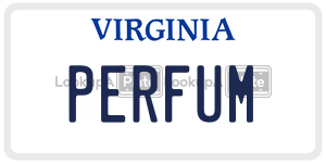 PERFUM  license plate in VA