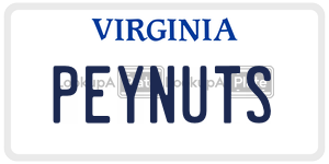PEYNUTS  license plate in VA