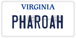 PHAROAH  license plate in VA