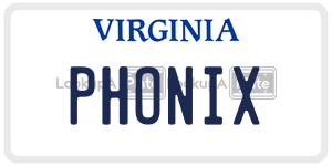 PHONIX  license plate in VA
