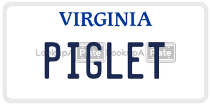 PIGLET  license plate in VA