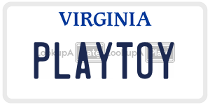 PLAYTOY license plate in Virginia