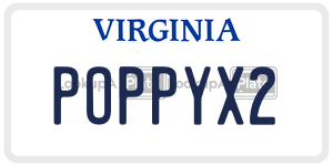 POPPYX2  license plate in VA