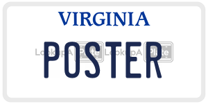 POSTER  license plate in VA