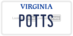 POTTS license plate in Virginia