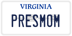 PRESMOM  license plate in VA