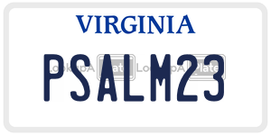 PSALM23  license plate in VA