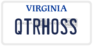 QTRHOSS license plate in Virginia