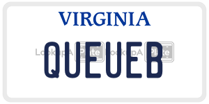 QUEUEB  license plate in VA