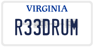 R33DRUM  license plate in VA