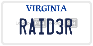 RAID3R  license plate in VA