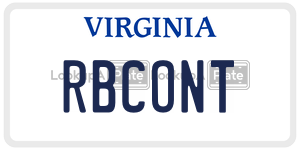 RBCONT  license plate in VA