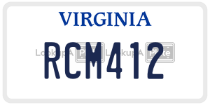 RCM412  license plate in VA