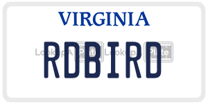 RDBIRD  license plate in VA