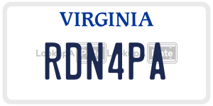 RDN4PA license plate in Virginia