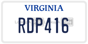 RDP416 license plate in Virginia