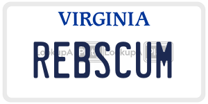REBSCUM  license plate in VA