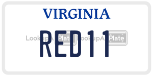 RED11  license plate in VA