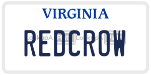 REDCROW  license plate in VA