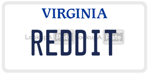 REDDIT license plate in Virginia