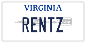 RENTZ  license plate in VA