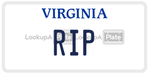 RIP  license plate in VA