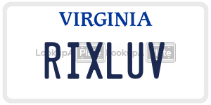 RIXLUV  license plate in VA
