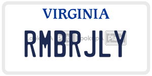 RMBRJLY  license plate in VA
