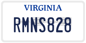 RMNS828 license plate in Virginia