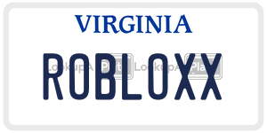 ROBLOXX  license plate in VA