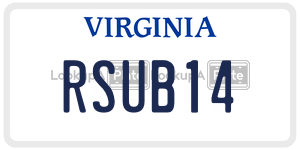 RSUB14 license plate in Virginia