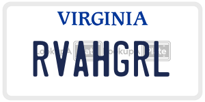 RVAHGRL  license plate in VA