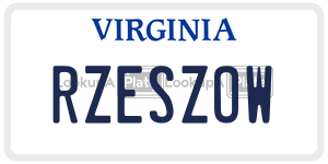 RZESZOW  license plate in VA