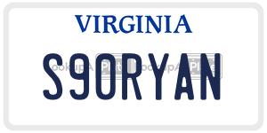 S90RYAN  license plate in VA