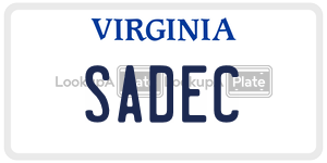 SADEC  license plate in VA