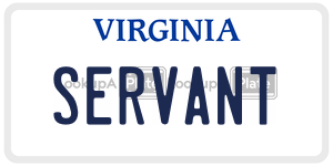 SERVANT  license plate in VA