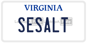 SESALT  license plate in VA
