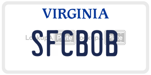 SFCBOB  license plate in VA