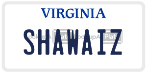 SHAWAIZ  license plate in VA