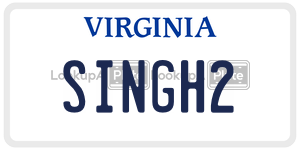 SINGH2  license plate in VA