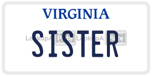 SISTER  license plate in VA