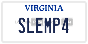 SLEMP4  license plate in VA