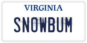 SNOWBUM  license plate in VA