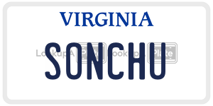SONCHU license plate in Virginia