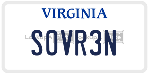 SOVR3N license plate in Virginia